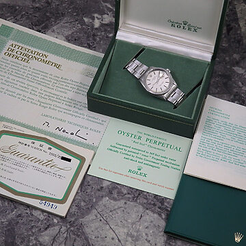 ROLEX オイスターパーペチュアルデイト 1501 1968年製 箱・ギャランティ付き 正面全体