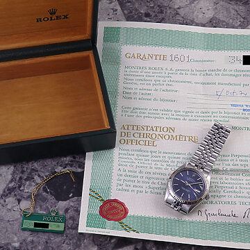 ROLEX デイトジャスト 1601 希少 ブルーダイヤル 1971年製 正面全体