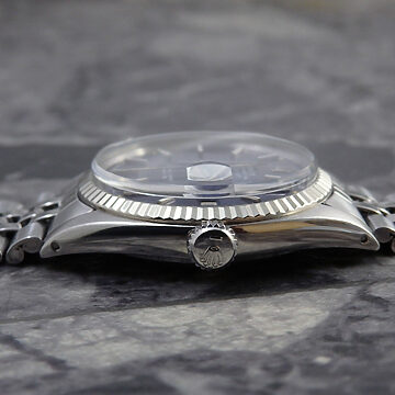 ROLEX デイトジャスト 1601 希少 ブルーダイヤル 1971年製 側面 リューズ