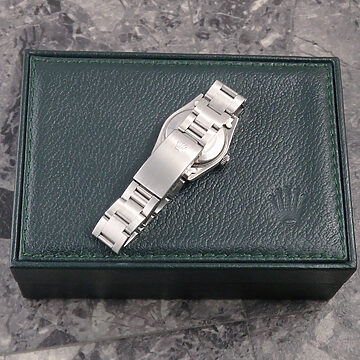 ロレックス ヴィンテージ ボーイズ オイスターパーペチュアル 67480 シルバーダイヤル 箱 ギャランティ タグ付 背面 ベルト