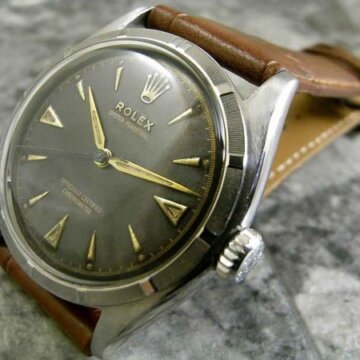 ロレックス バブルバック 6085 エンジンターンドベゼル 1951年 クサビインデックス 正面全体