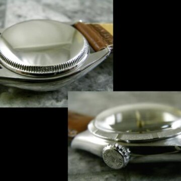 ロレックス バブルバック 6085 エンジンターンドベゼル 1951年 クサビインデックス 背面