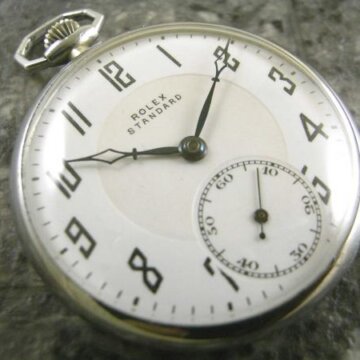 ロレックス・ROLEX 懐中時計 瀬戸文字盤 カテドラル針ブルースチール スモセコ 正面全体
