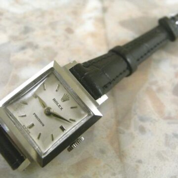 ロレックス・ROLEX アンティーク レディース アルファ針 角形ケース 1965年 側面 リューズ