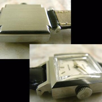 ロレックス・ROLEX アンティーク レディース アルファ針 角形ケース 1965年 背面