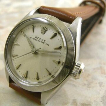ROLEX ロレックス オイスターパーペチュアル アルファ針 エンジンターンドベゼル レディース 1963年 正面全体