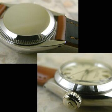 ROLEX ロレックス オイスターパーペチュアル アルファ針 エンジンターンドベゼル レディース 1963年 背面