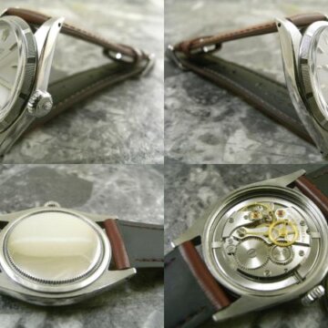 ロレックス エンジンターンドベゼル オイスター 1969年 手巻きモデル シルバーダイヤル 側面 リューズ