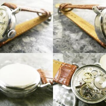 GALLET・ギャレット/RACINE・ラシーン ラウンド アンティーク ２重ケース センターセコンドモデル 手巻き 側面 リューズ