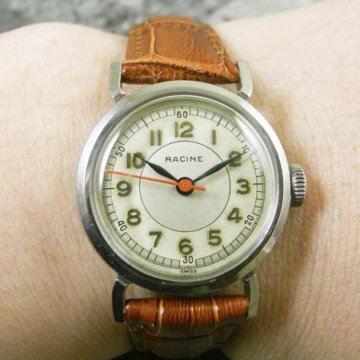GALLET・ギャレット/RACINE・ラシーン ラウンド アンティーク ２重ケース センターセコンドモデル 手巻き 背面