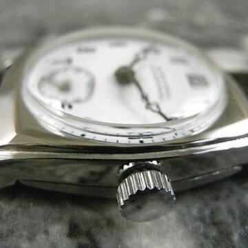 マルコーニ ロレックス ホーロー文字盤 スモセコ アールデコケース 1930年代 ROLEX/MARCONI 側面 リューズ