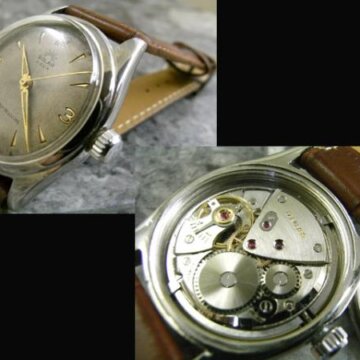 オイスター ソーラー アクア 1950年代 3.6.9.12飛びアラビアインデックス 希少 背面