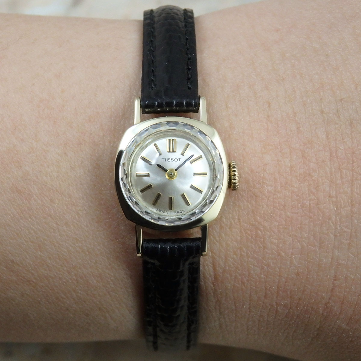 TISSOT ティソ KYG 金無垢 レディースウォッチ カットガラス 1967年