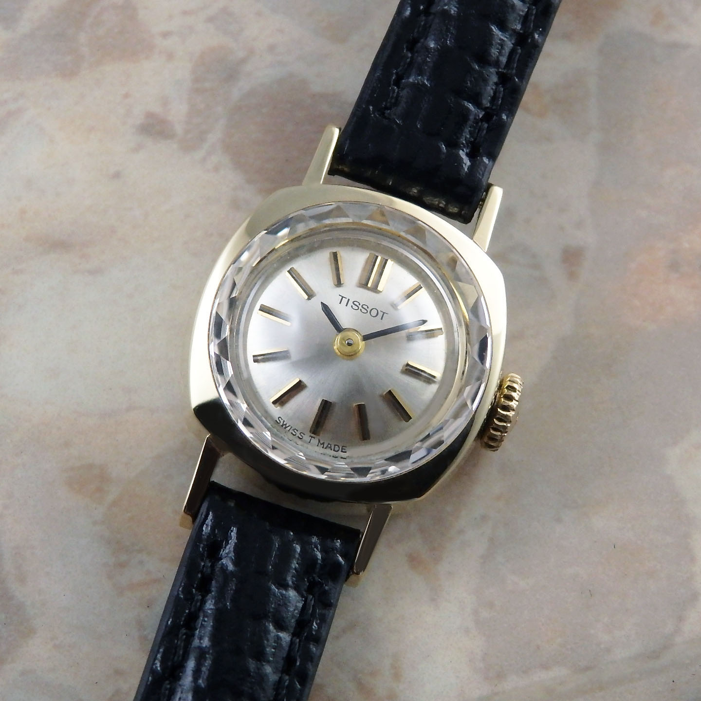 TISSOT ティソ ＫＹＧ 金無垢 レディースウォッチ カットガラス 1967年 ...