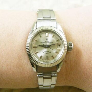 チュードル・TUDOR アンティーク レディース プリンセスオイスターデイト 希少 ツイストラグ ロレックス純正ブレス 背面