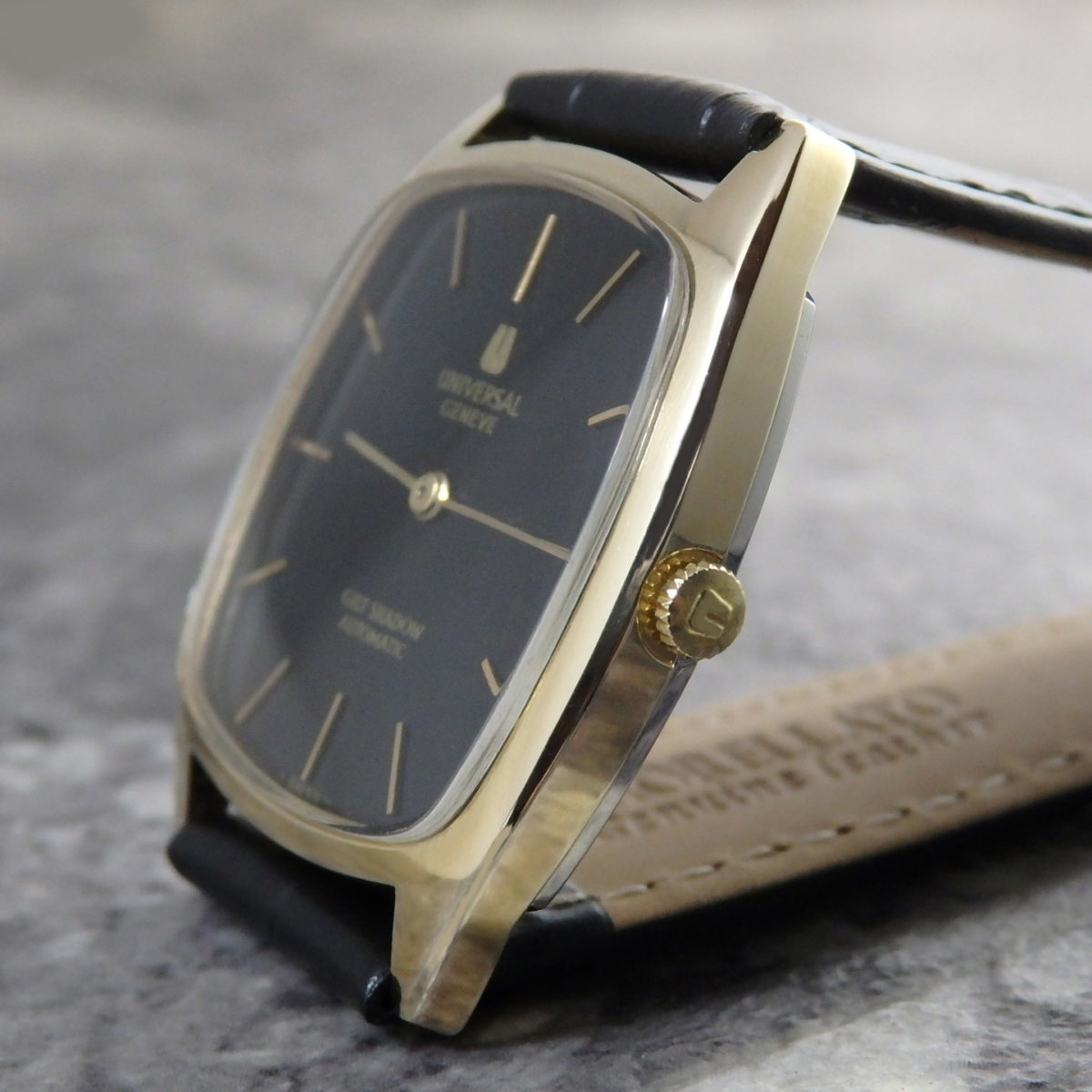 希少 ユニバーサルジュネーブ ヴィンテージウォッチ ブラック シルバー HA-4262| ユニバーサル・ジュネーブ ホワイトシャドー