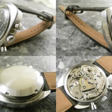 WITTNAUER／ウィットナー クロノデイト・プロフェッショナル 角目クロノグラフ 2レジスタークロノグラフ 側面 リューズ