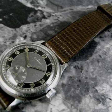 ゼニス 2トーンダイヤル スモールセコンド ミリタリーウォッチZENITH 正面全体